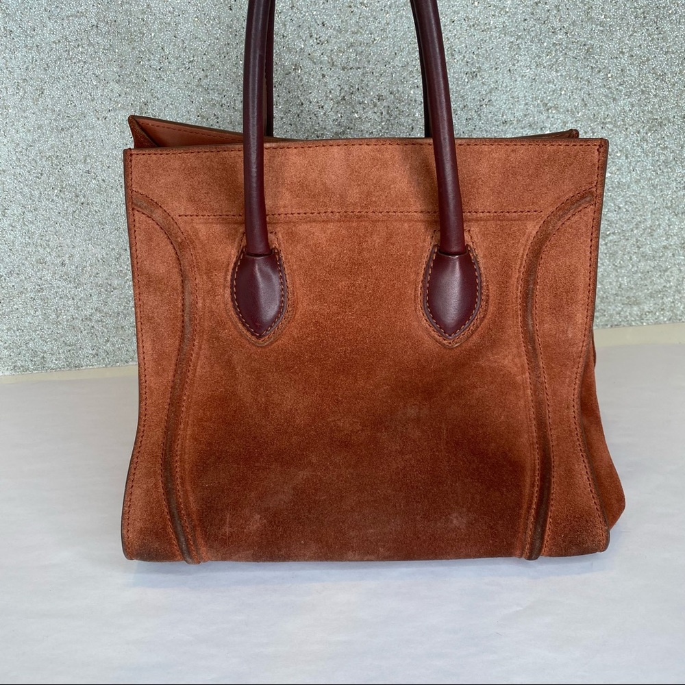 Celine Medium Phantom Medium Luggage Tote Brown Suede - Picture 4 of 16
